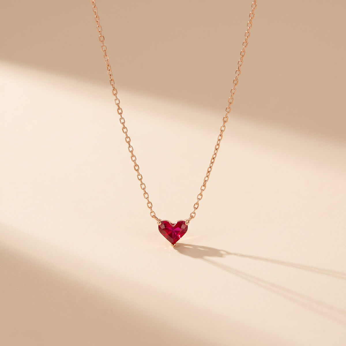 Buy Pink Heart Pendant Gold plated Necklace - 925 Sterling Silver - Necklaces at Presentopia - View 2