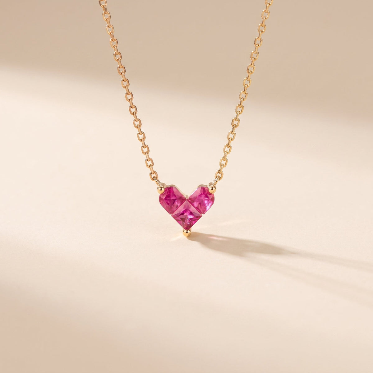 Buy Pink Heart Pendant Gold plated Necklace - 925 Sterling Silver - Necklaces at Presentopia