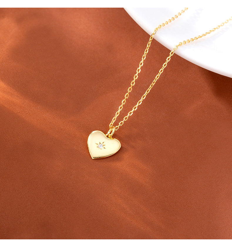 Buy Polished Heart Star Pendant Necklace - Gold Plated 925 Sterling Silver - Necklaces at Presentopia - View 6