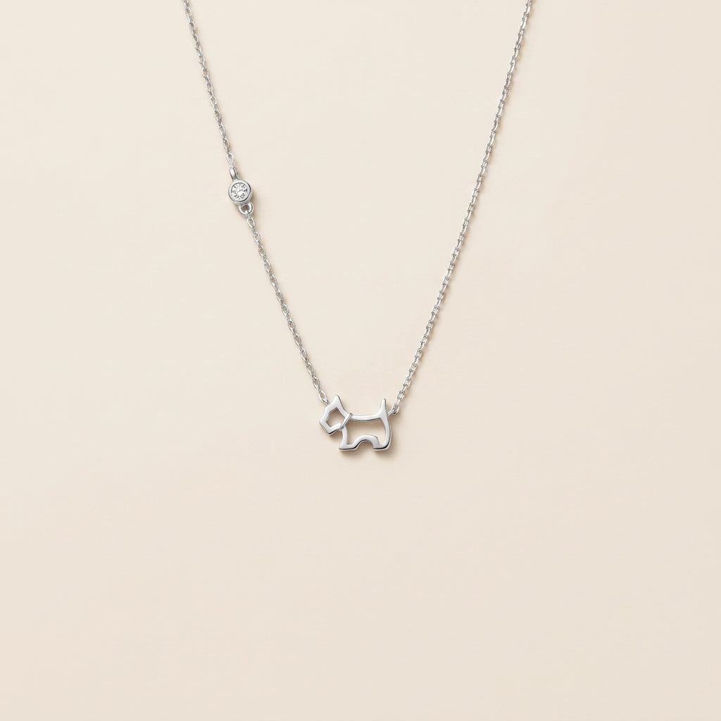 Buy Puppy Outline Necklace - 925 Sterling Silver - Necklaces at Presentopia
