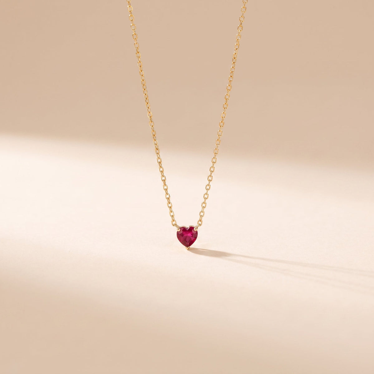 Buy Red Heart Solitaire Necklace - Gold Plated 925 Sterling Silver - Necklaces at Presentopia