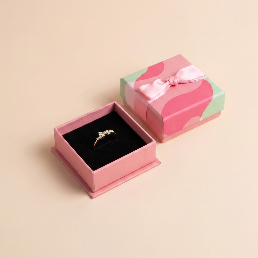 Scattered Crystal Cluster Ring – 925 Sterling Silver, Gold Plated - Close Up | Pinky Promise