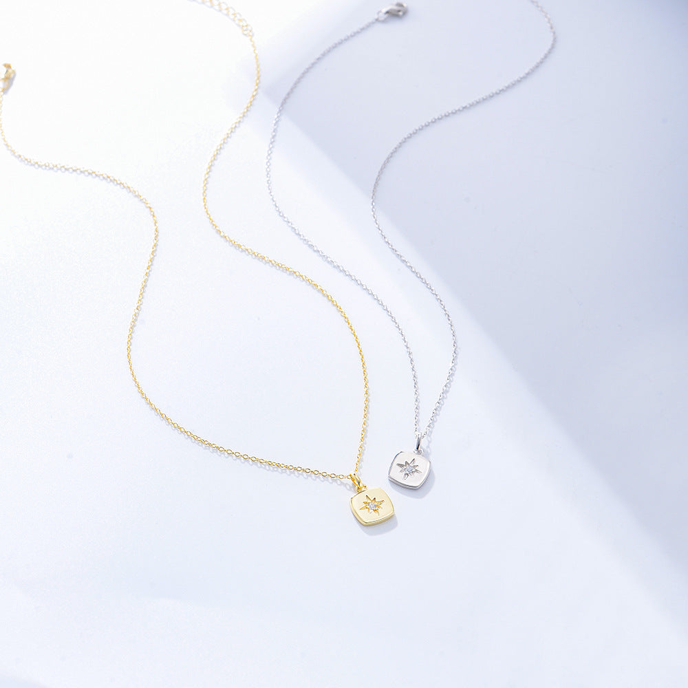 Buy Starburst Compass Pendant Necklace - Gold Plated 925 Sterling Silver - Necklaces at Presentopia - View 11
