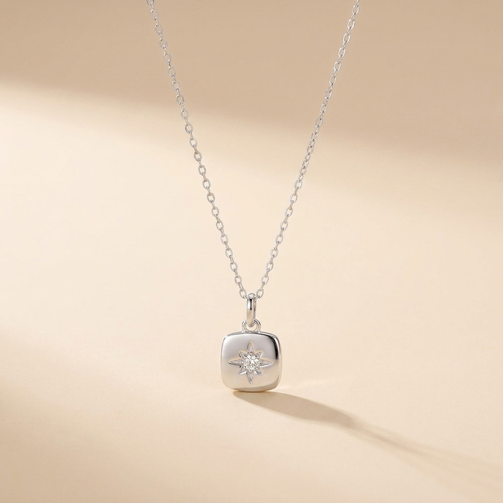 Buy Starburst Compass Pendant Necklace - Gold Plated 925 Sterling Silver - Necklaces at Presentopia - View 5