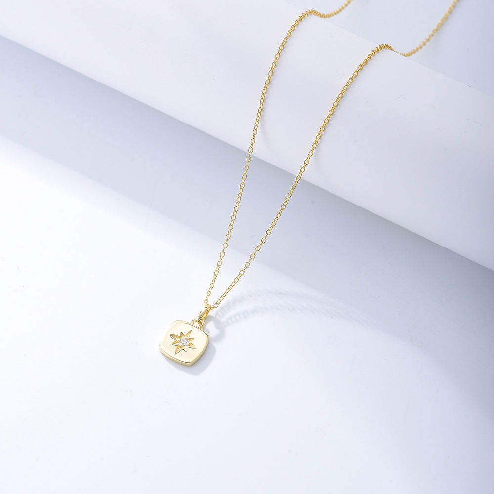Buy Starburst Compass Pendant Necklace - Gold Plated 925 Sterling Silver - Necklaces at Presentopia - View 7