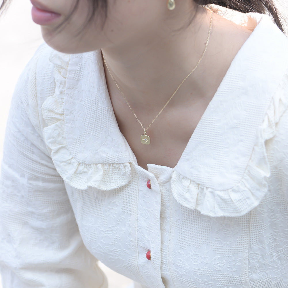 Buy Starburst Compass Pendant Necklace - Gold Plated 925 Sterling Silver - Necklaces at Presentopia - View 8