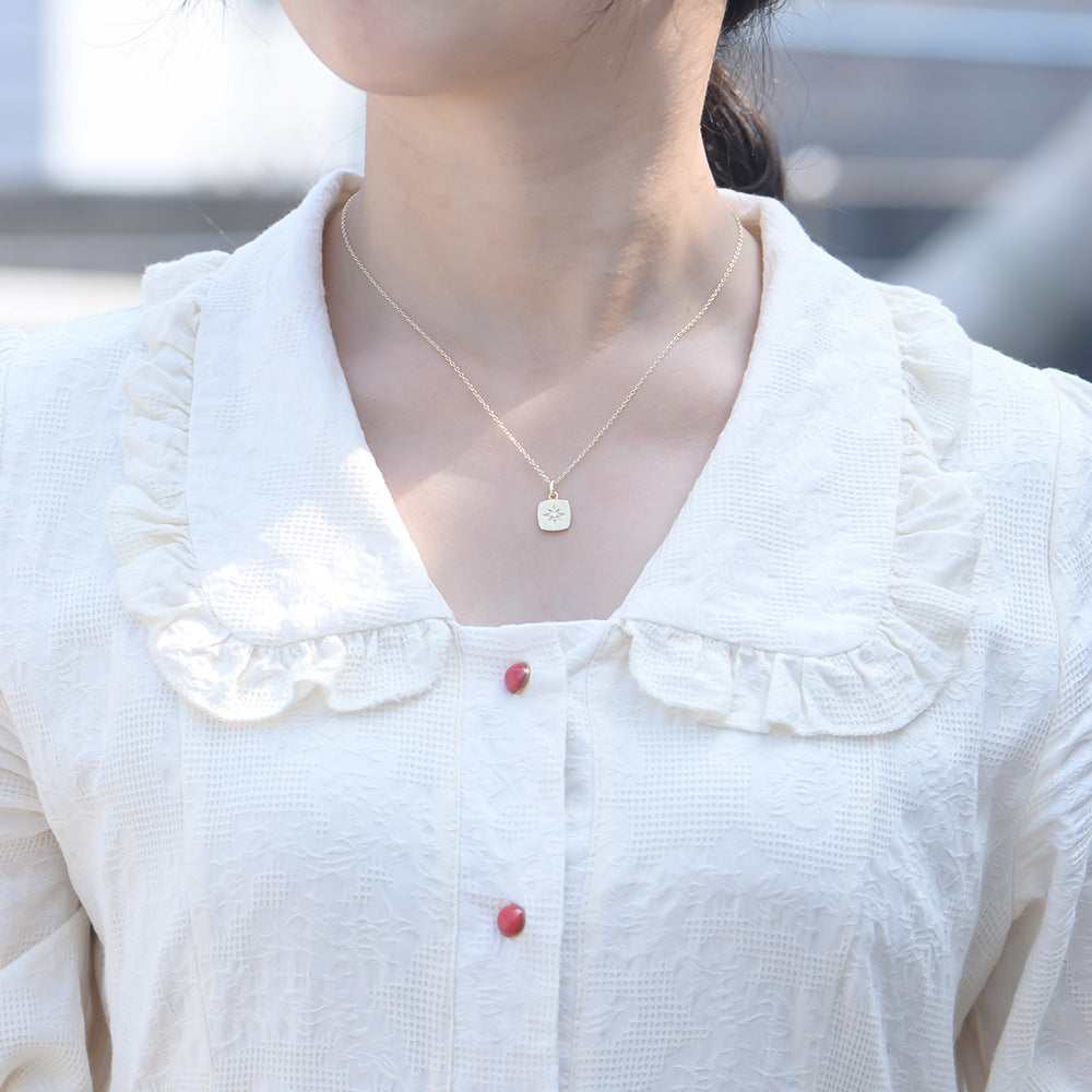 Buy Starburst Compass Pendant Necklace - Gold Plated 925 Sterling Silver - Necklaces at Presentopia - View 9