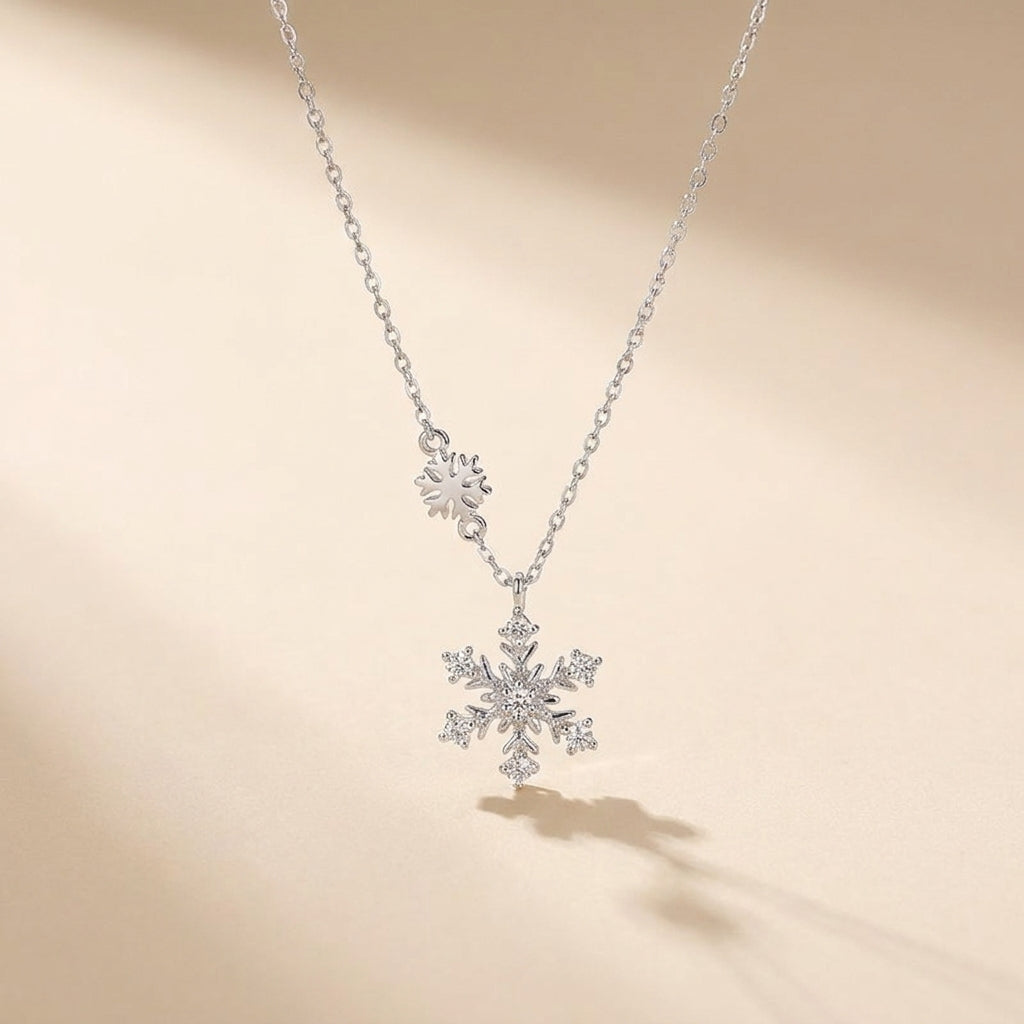 Buy Zircon Snowflake Pendant Necklace – 925 Sterling Silver - Necklaces at Presentopia